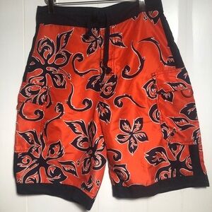 Boys Orange and Blue Summer Swim Shorts. Size 16.